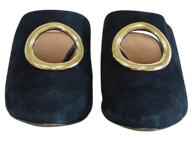 Autre Marque DISEÑADOR CONTEMPORÁNEO Mules de gamuza Nous Azul 