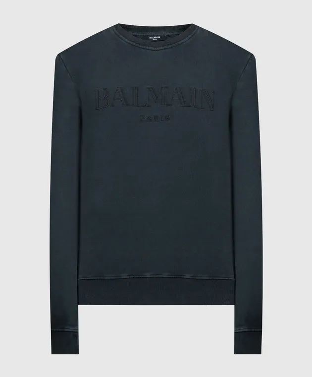Balmain Black sweatshirt with logo embroidery