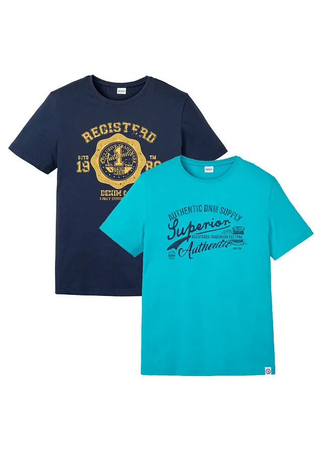 Camiseta (2 unidades) esmeralda+azul marino