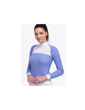 CAMISETA HÍPICA DE CONCURSO CAVALLIERA BABY BLUE MESH MANGA LARGA