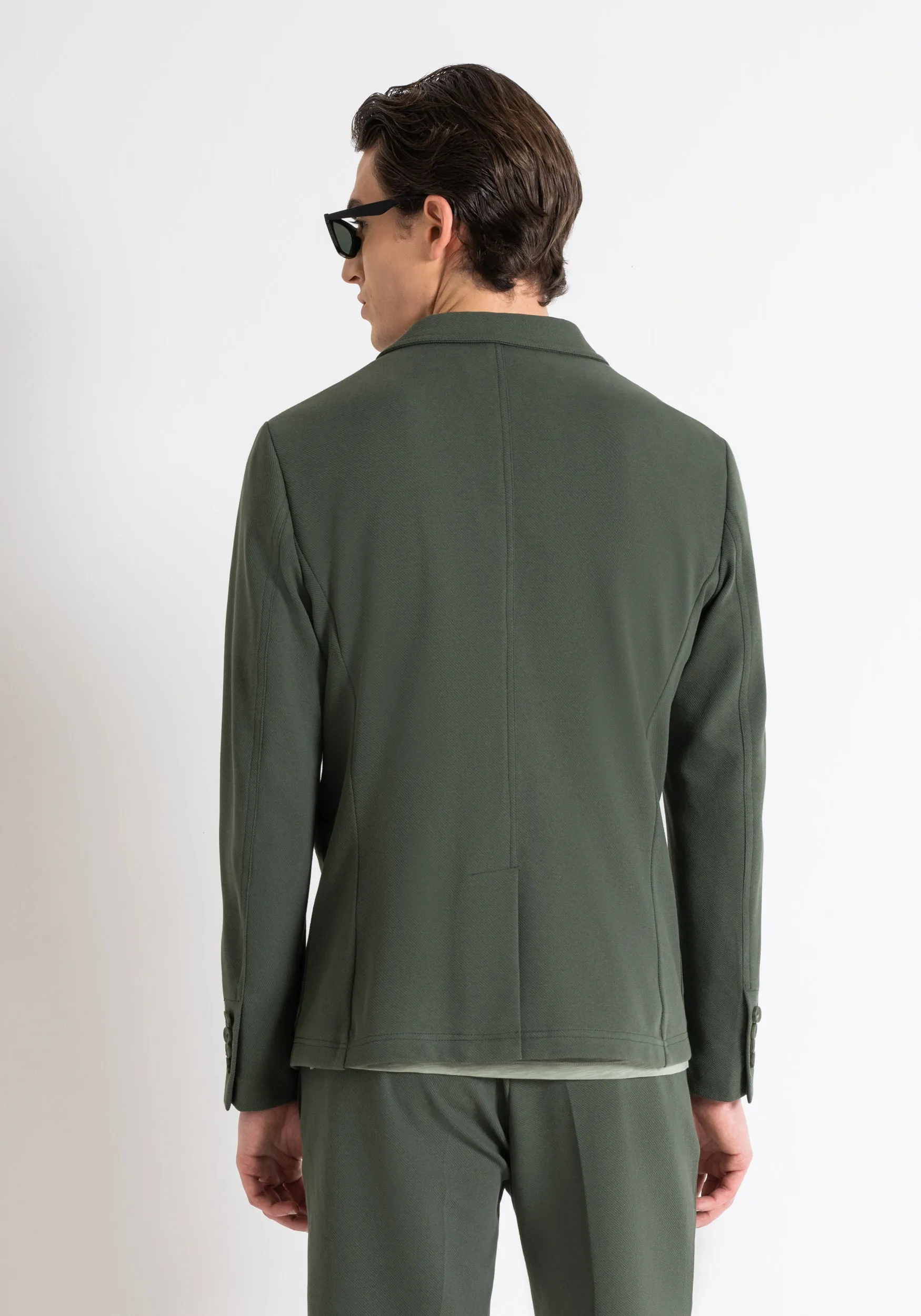 CHAQUETA «ANOUK» SLIM FIT EN SARGA DE MEZCLA DE ALGODÓN