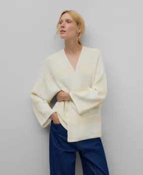 Ecru jacquard jacket woman