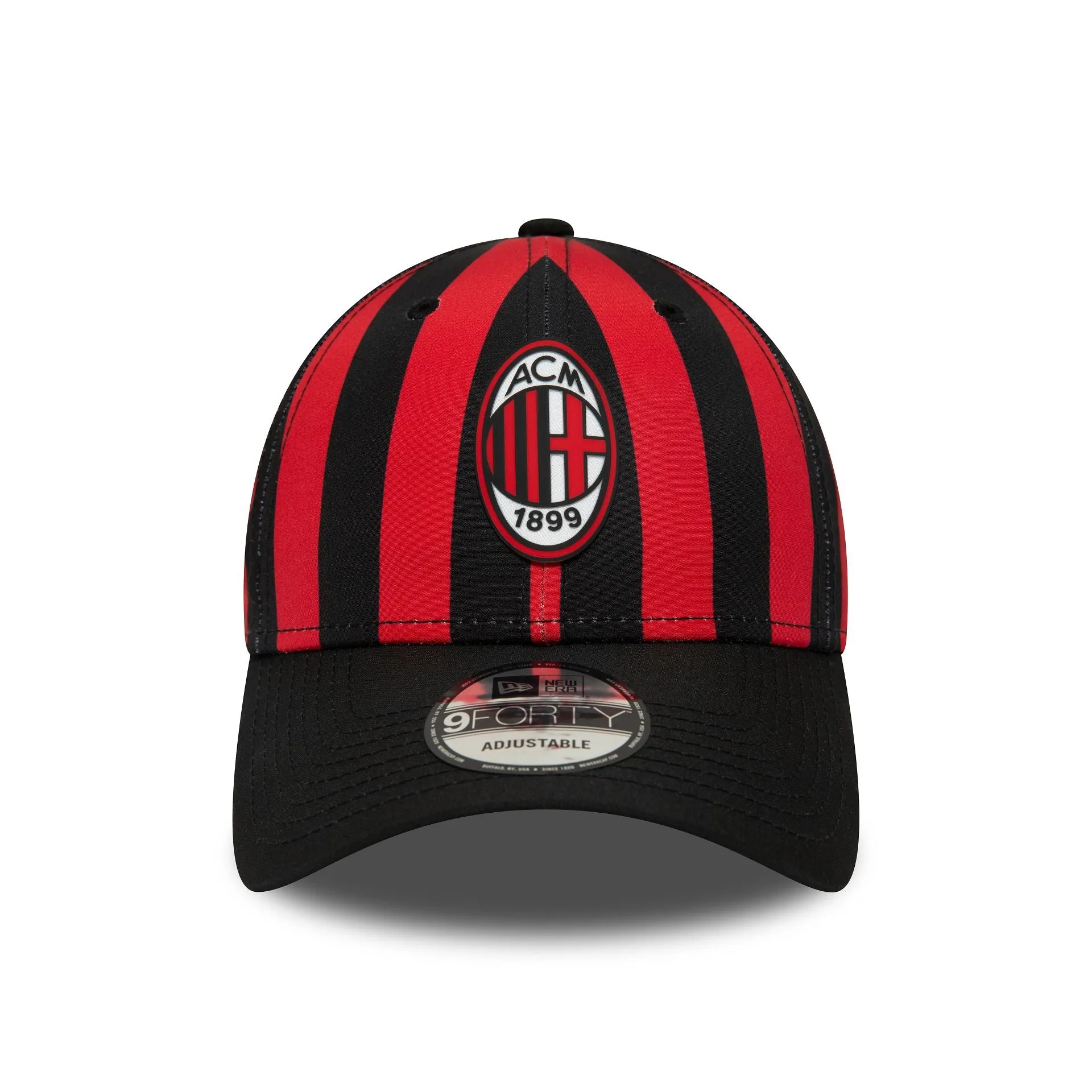 Gorra 9FORTY New Era x AC Milan roja y negra con logotipo