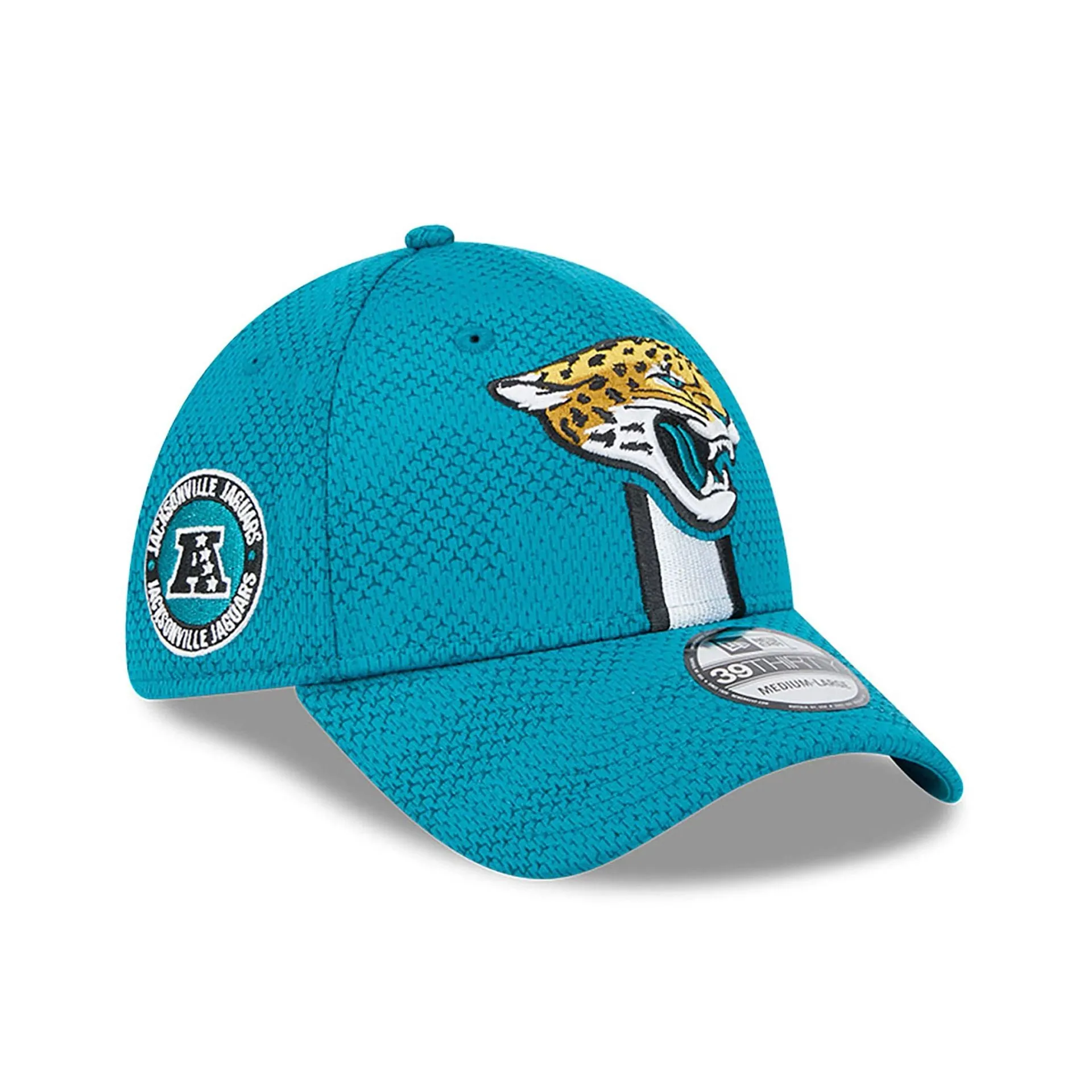 Gorra Jacksonville Jaguars NFL Sideline 2024 Turquesa 39THIRTY Stretch Fit