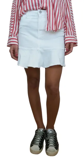 JAZMIN CHEBAR Falda Denim Blanco