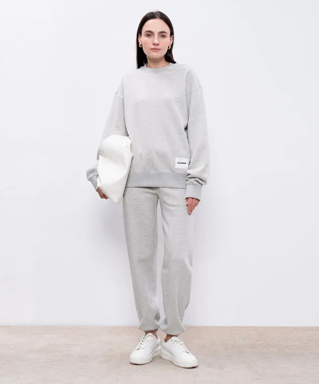 Jil Sander Gray sweatshirt with logo patch