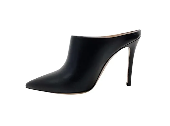 Mules Nova de cuero negro de Gianvito Rossi 