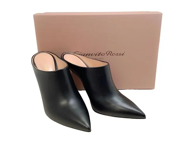 Mules Nova de cuero negro de Gianvito Rossi 