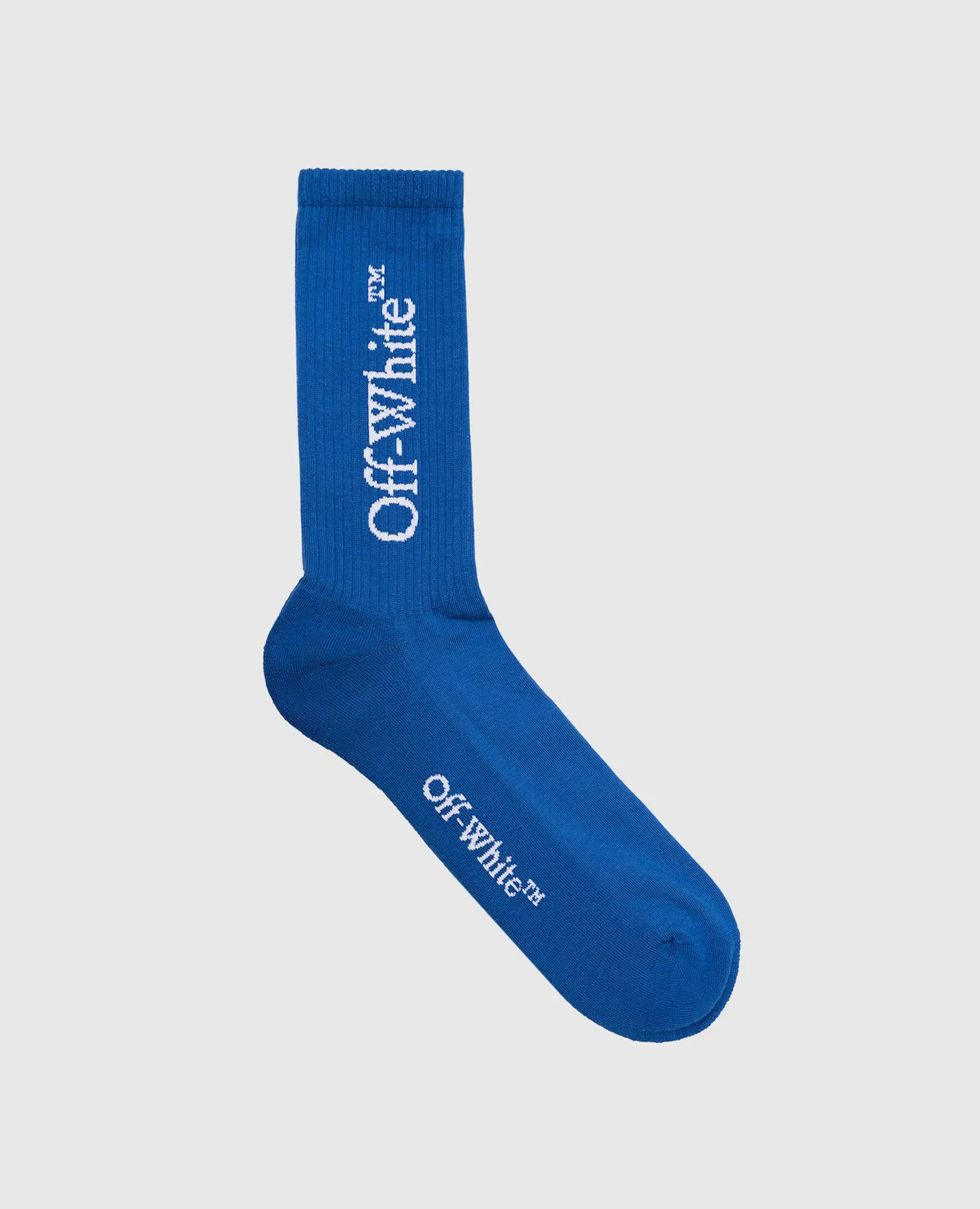 Off-White Blue socks with a logo pattern