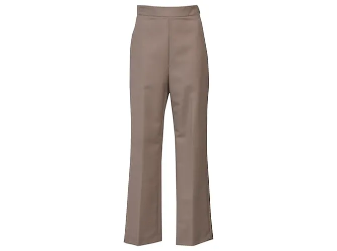 Pantalones rectos Fendi de mohair y lana beige Castaño 
