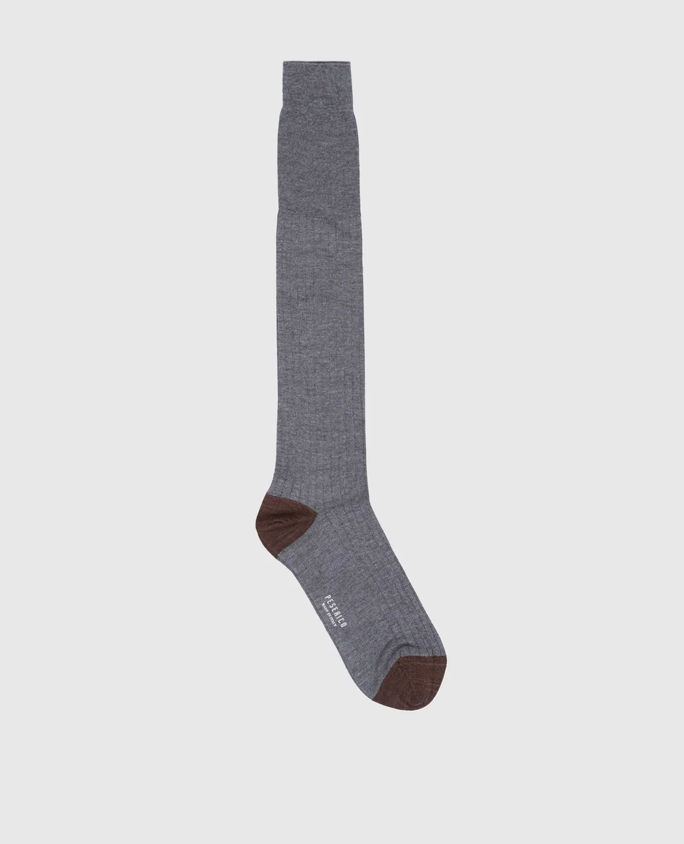 Peserico Gray wool knee high boots with logo print