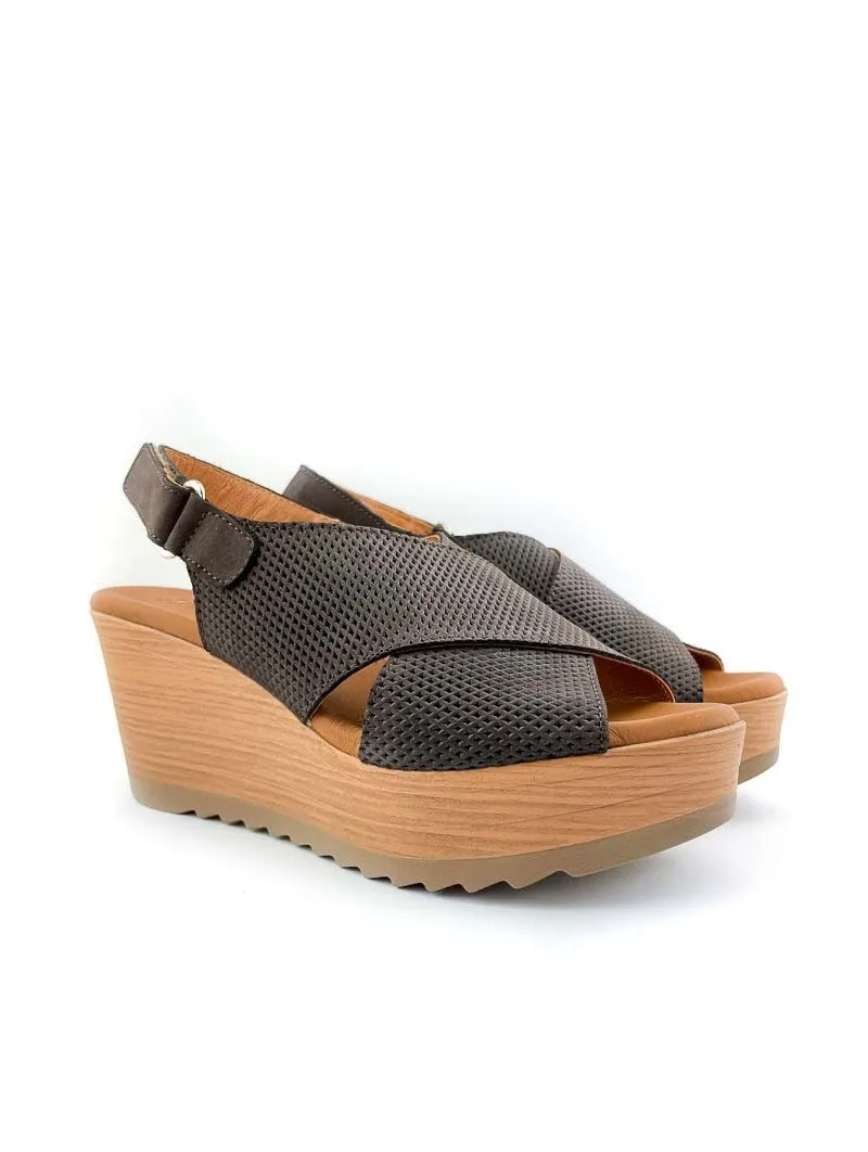 Sandalias con Cuña Plataforma SERGIOTTI s47-300 Marrón testamoro