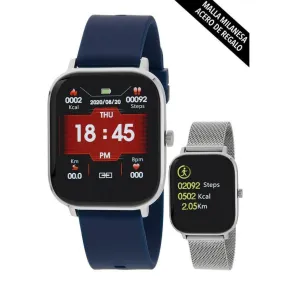 Smart Watch Maera correa silicona azul marino con brazalete de malla 
