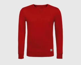 Sudadera cuello redondo clásica unisex inicial grande color rojo