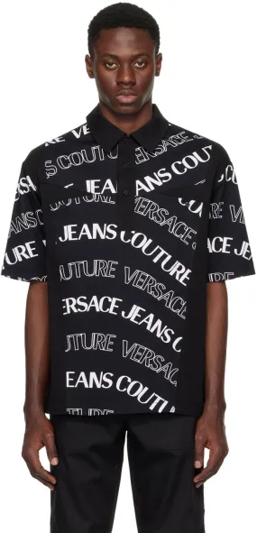 Versace Couture Black Logowave Polo