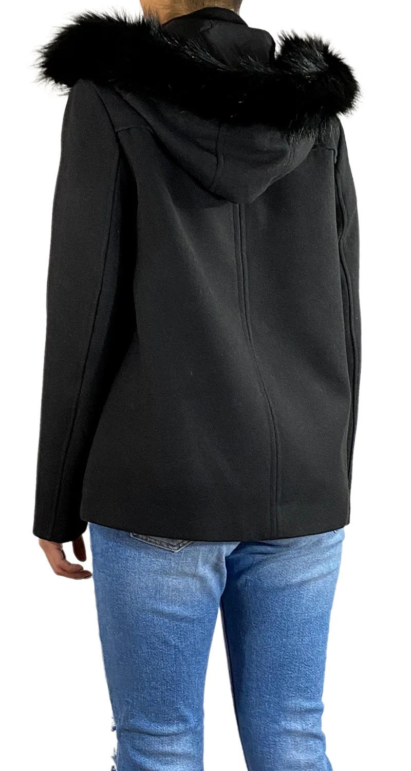 ZARA Abrigo Negro Botones