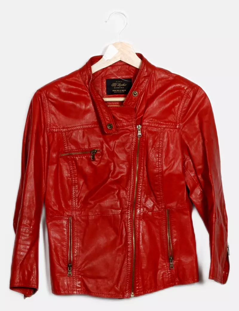 Zara Chaqueta biker Piel